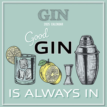 Gin - 2025 Square Wall Calendar 16-Month Premium Planner Christmas New Year Gift.