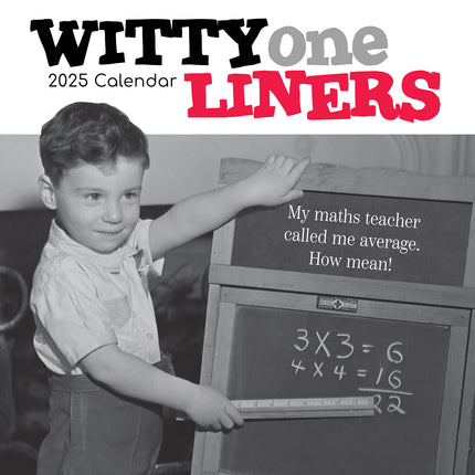 Witty One Liners - 2025 Square Wall Calendar 16 Months Premium Planner New Year.