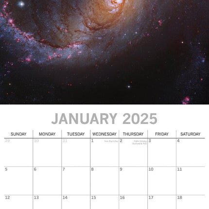 Space 2025 Square Wall Calendar 16-Month Christmas New Year Premium Planner Gift.