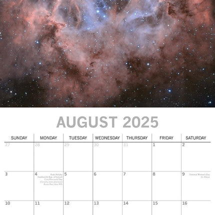 Space 2025 Square Wall Calendar 16-Month Christmas New Year Premium Planner Gift.