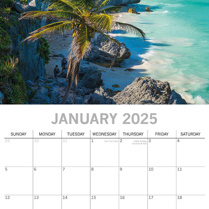 Travel the World 2025 Square Wall Calendar 16 Months New Year Xmas Planner Gift.