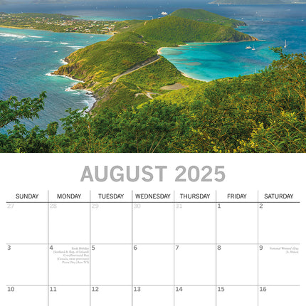Travel the World 2025 Square Wall Calendar 16 Months New Year Xmas Planner Gift.