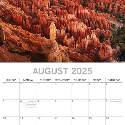 National Parks USA - 2025 Square Wall Calendar 16 Months New Year Planner Gift.