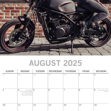 Biker Babes 2025 Square Wall Calendar 16 Months Christmas New Year Planner Gift.