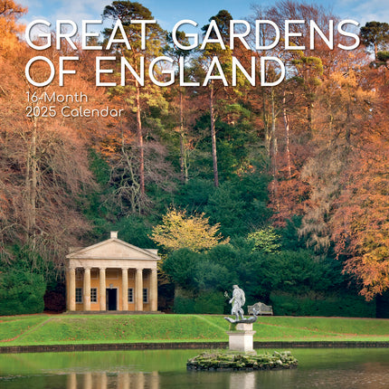 Great Gardens of England 2025 Square Wall Calendar 16Month New Year Planner Gift.