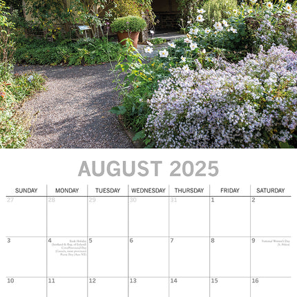 Great Gardens of England 2025 Square Wall Calendar 16Month New Year Planner Gift.