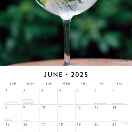 Gin O'Clock - 2025 Square Wall Calendar Food & Drink 16 Months Premium Planner.