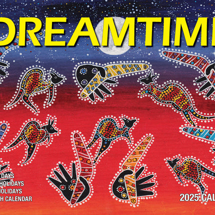 The Dreamtime - 2025 Rectangle Wall Calendar 16 Months Aboriginal Art New Year.