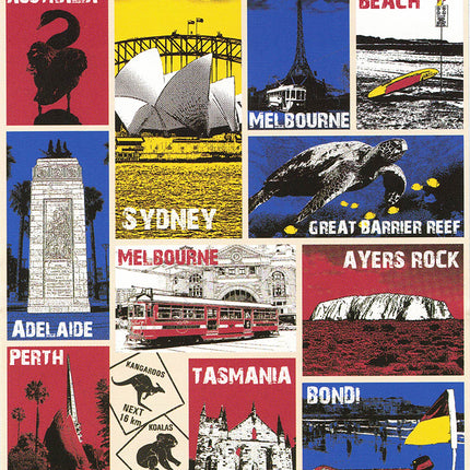 100% Cotton Australian Souvenir Aussie Kangaroos Flag Soft Beach Bath Towel Gift, Australia Down Under.