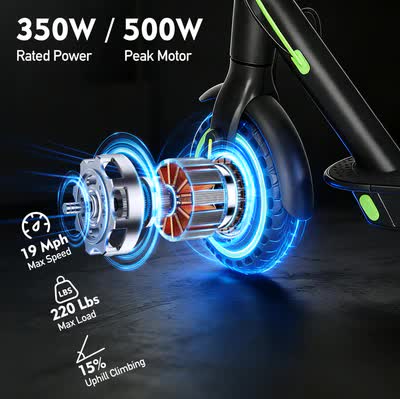 BUNA Classic Electric   Scooter   for   Adults, 350W Motor, 25KM/H, 25 KM Range, 8.5"   Pneumatic   Tires.