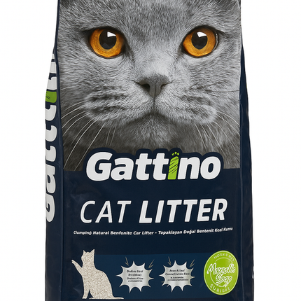 Gattino Natural Bentonite Cat Litter - Marseille Soap Scent, 15L.