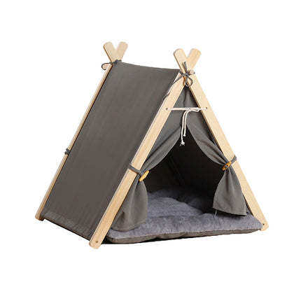 Pets Teepee Dogs Tent Removable and Washable Cats Tents Dog Cat Bed With Cushion.