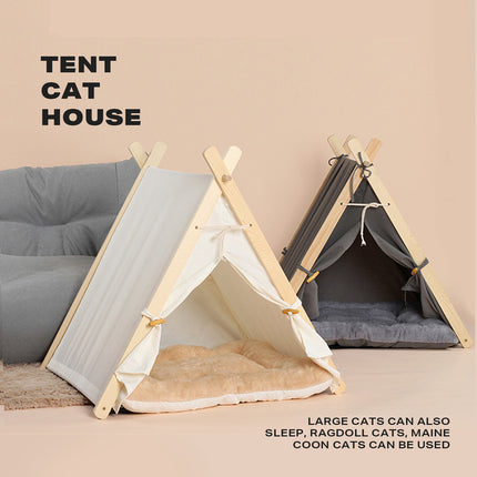 Pets Teepee Dogs Tent Removable and Washable Cats Tents Dog Cat Bed With Cushion.