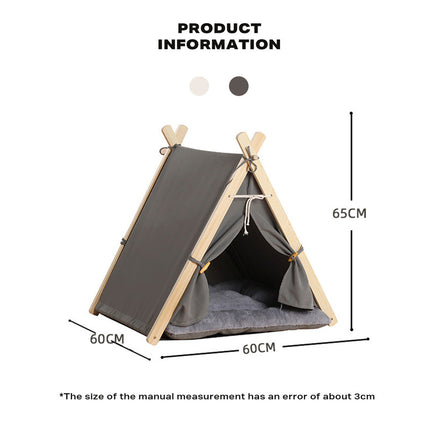 Pets Teepee Dogs Tent Removable and Washable Cats Tents Dog Cat Bed With Cushion.