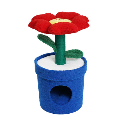 Rich Flower Cat Tree with Scratcher Pole Cat Tower with Hidaway Cat Bed Furbulous Cat Tree.