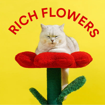 Rich Flower Cat Tree with Scratcher Pole Cat Tower with Hidaway Cat Bed Furbulous Cat Tree.