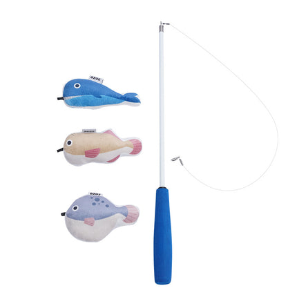 Fishing Rod Tease Cat Stick Cat Supplies Mobile Toy Set.