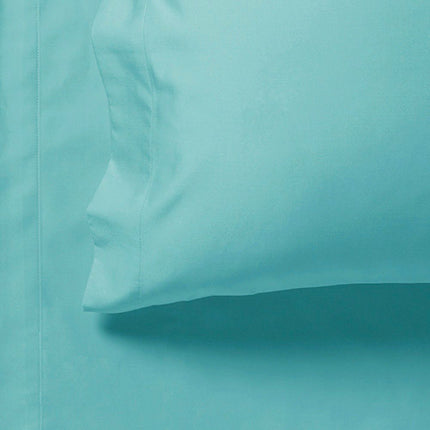 1000TC Ultra Soft Fitted Sheet & 2 Pillowcases Set - King Size Bed - Aqua.