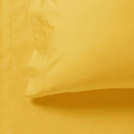 1000TC Ultra Soft Fitted Sheet & 2 Pillowcases Set - King Size Bed - Yellow.
