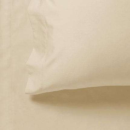 1000TC Ultra Soft Queen Size Bed Yellow Cream Flat & Fitted Sheet Set.