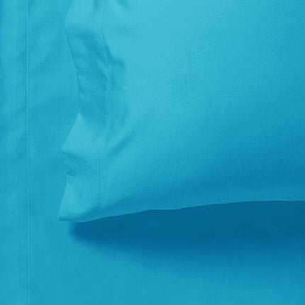 1000TC Ultra Soft Queen Size Bed Light Blue Flat & Fitted Sheet Set.