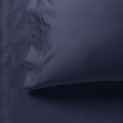 1000TC Ultra Soft Queen Size Bed Midnight Blue Flat & Fitted Sheet Set.