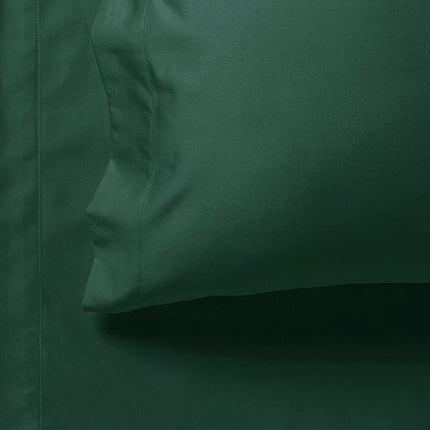 1000TC Ultra Soft Queen Size Bed Dark Green Flat & Fitted Sheet Set.
