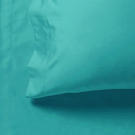 1000TC Ultra Soft Fitted Sheet & 2 Pillowcases Set - Super King Size Bed - Teal.