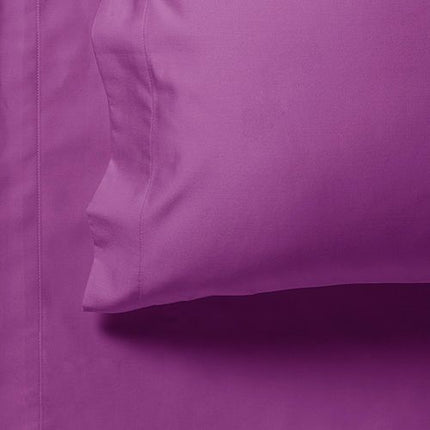 1000TC Ultra Soft Super King Size Bed Purple Flat & Fitted Sheet Set.