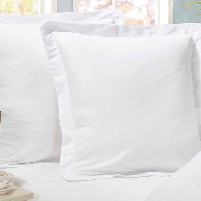 1000TC Premium Ultra Soft European Pillowcases 2-Pack White.