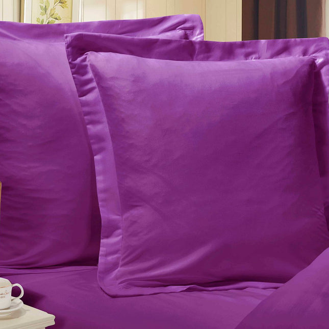1000TC Premium Ultra Soft European Pillowcases 2-Pack Purple.