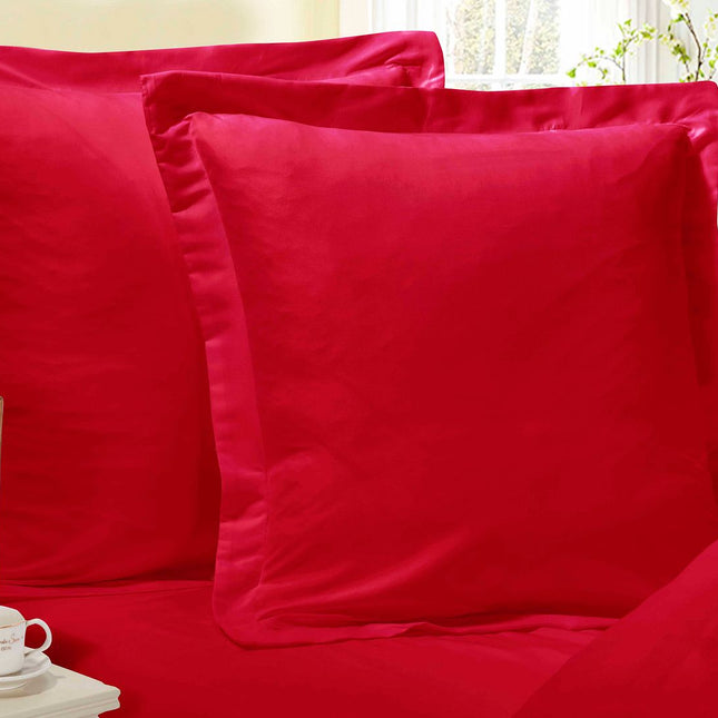 1000TC Premium Ultra Soft European Pillowcases 2-Pack Red.
