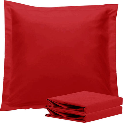 1000TC Premium Ultra Soft European Pillowcases 2-Pack Red.