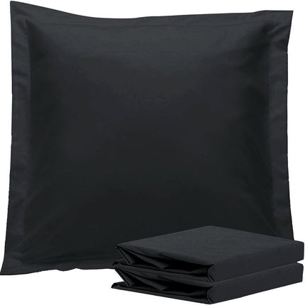 1000TC Premium Ultra Soft European Pillowcases 2-Pack Black.