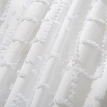 Tufted Boho Embroidery Quilt/Doona/Duvet Cover Set - White - King Size.