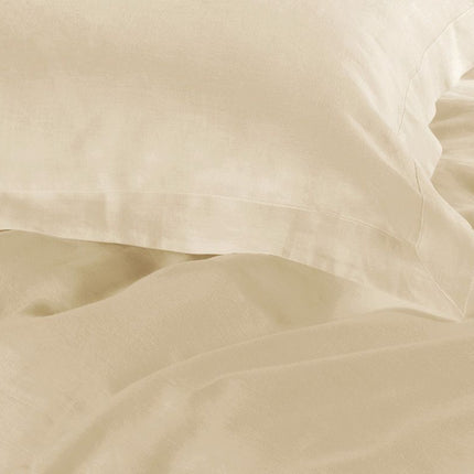 1000TC Tailored King Size Yellow Cream Duvet Quilt Cover Set.