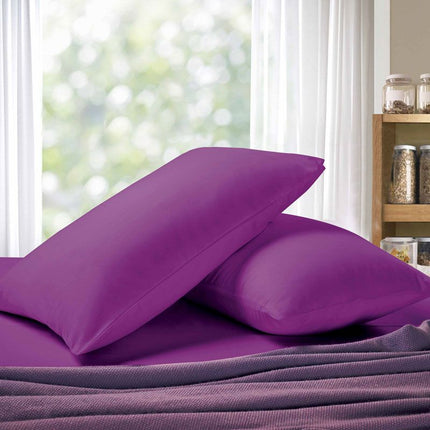 1000TC Premium Ultra Soft King size Pillowcases 2-Pack - Purple.