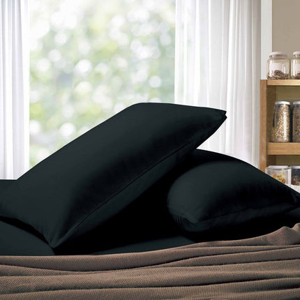 1000TC Premium Ultra Soft King size Pillowcases 2-Pack - Black.
