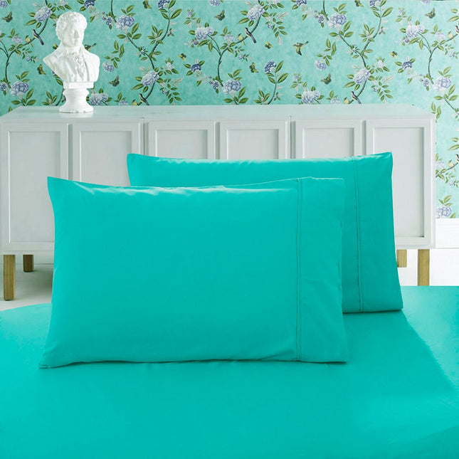1000TC Premium Ultra Soft King size Pillowcases 2-Pack - Teal.