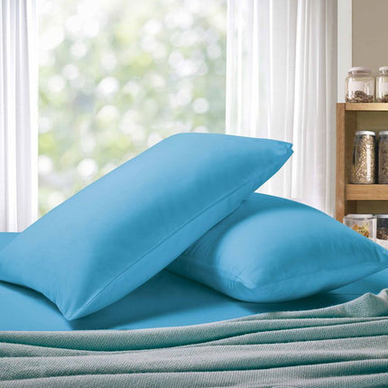 1000TC Premium Ultra Soft King size Pillowcases 2-Pack - Light Blue.