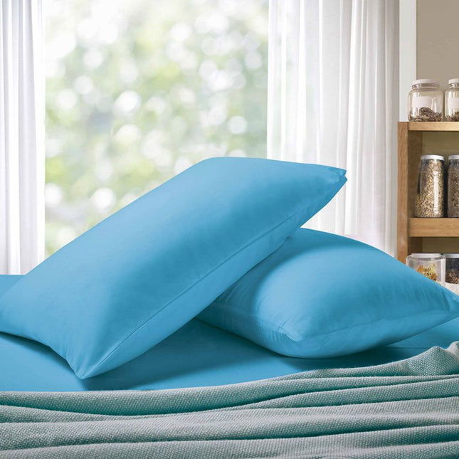 1000TC Premium Ultra Soft King size Pillowcases 2-Pack - Light Blue.