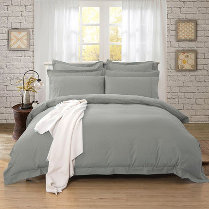 1000TC Tailored King Single Size Grey Duvet Quilt Cover Set.