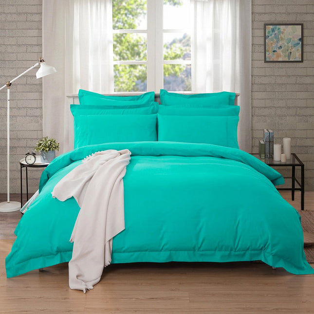 1000TC Tailored King Single Size Teal Duvet Quilt Cover Set.