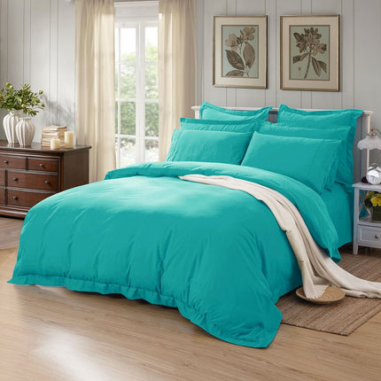 1000TC Tailored King Single Size Teal Duvet Quilt Cover Set.