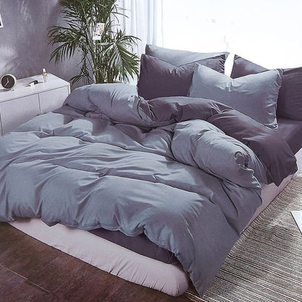 1000TC Reversible King Size Grey Duvet Quilt Cover Set.