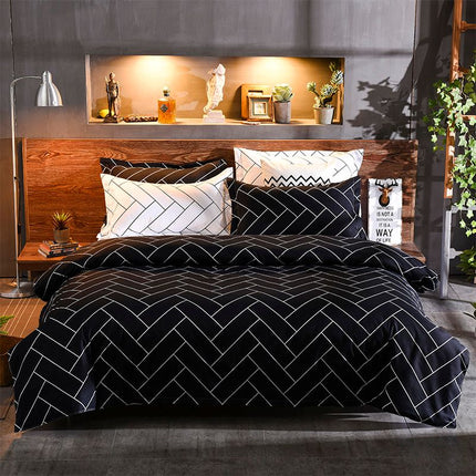 Black&White King Size Duvet Quilt Cover Set.