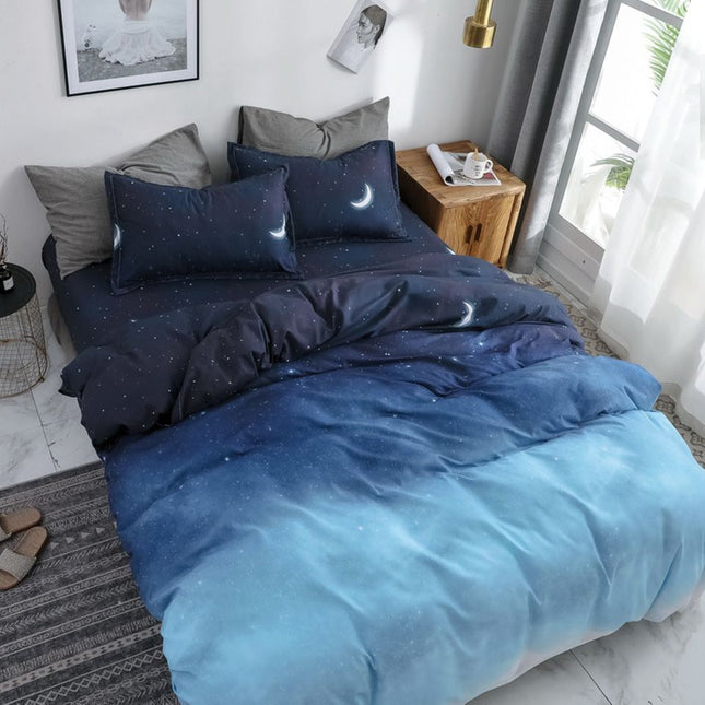 Night Blue King Size Duvet Quilt Cover Set.