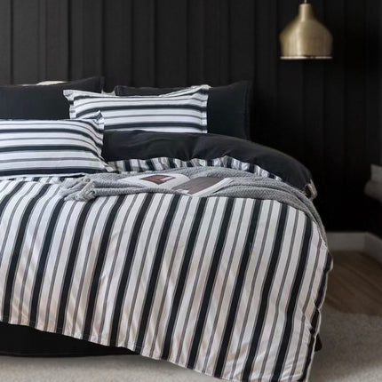 Ascar Striped Quilt Cover Set - Queen Size.