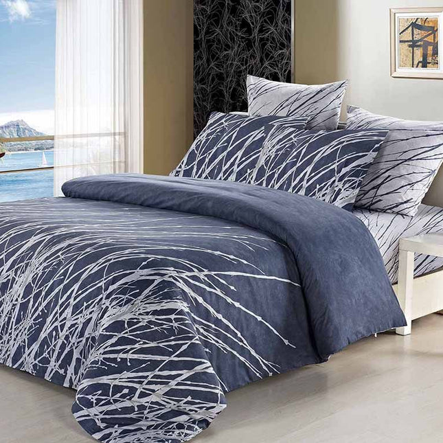 Esha Super King Size Duvet Quilt Cover Set.