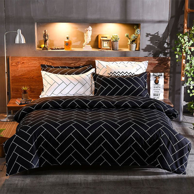 Black&White Super King Size Duvet Quilt Cover Set.